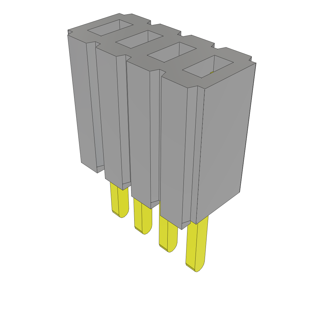Conn Socket Strip SKT 4 POS 1.27mm Solder ST Thru-Hole