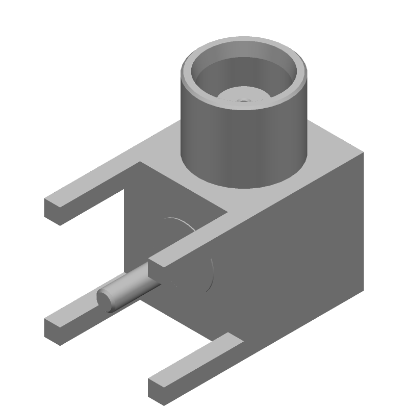 MCX RF Connector, Right Angle, PCB Mount, 6GHz, 50 Ohm, Gold