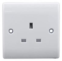 BG         823             13A 1 Gang Unswitched Socket, White