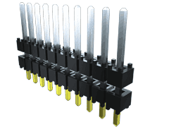 43-Contact HDR Board Stacker, Straight, Through Hole Mount, -55°C to 125°C