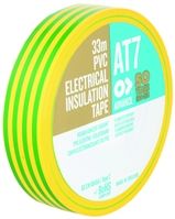 Advance Tapes AT7 Green/Yellow PVC Electrical Insulation Tape, 19mm x 33m, 0.13mm Thick