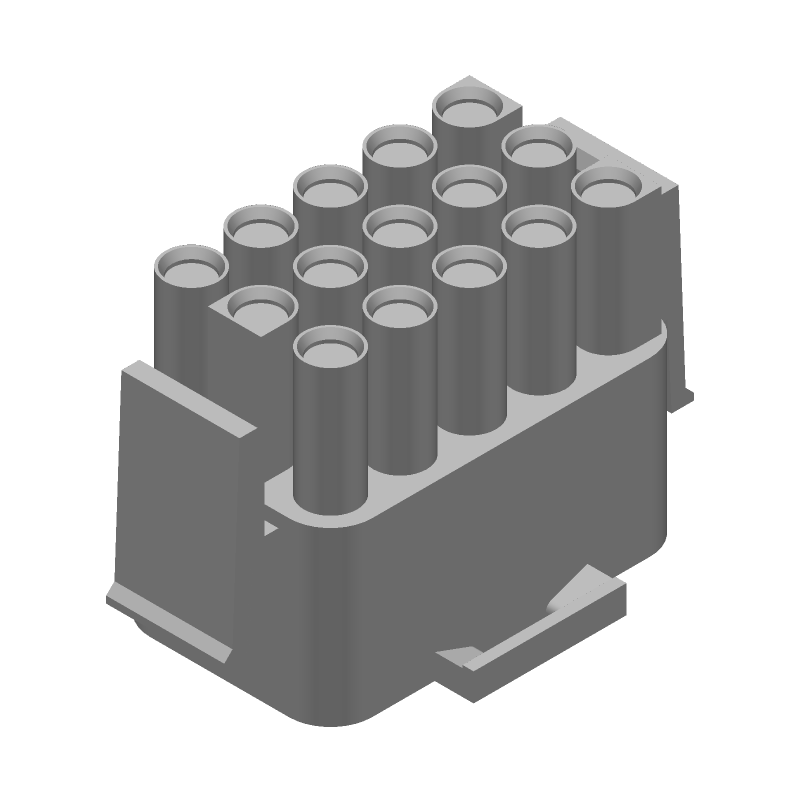15 Pos 6.35mm Crimp Wire Housing, 36A, 600V, ST