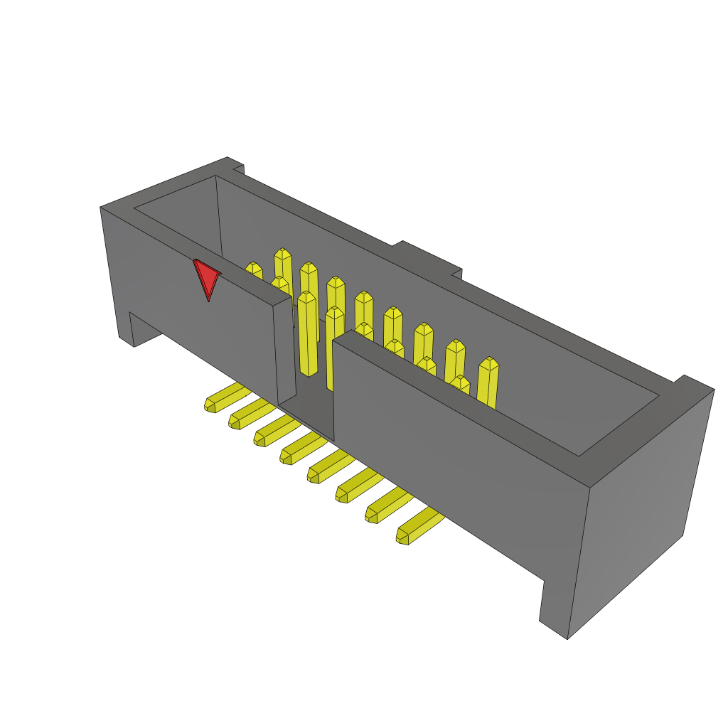 16-Contact Shrouded Header, HDR, 1.27mm Pitch, Surface Mount