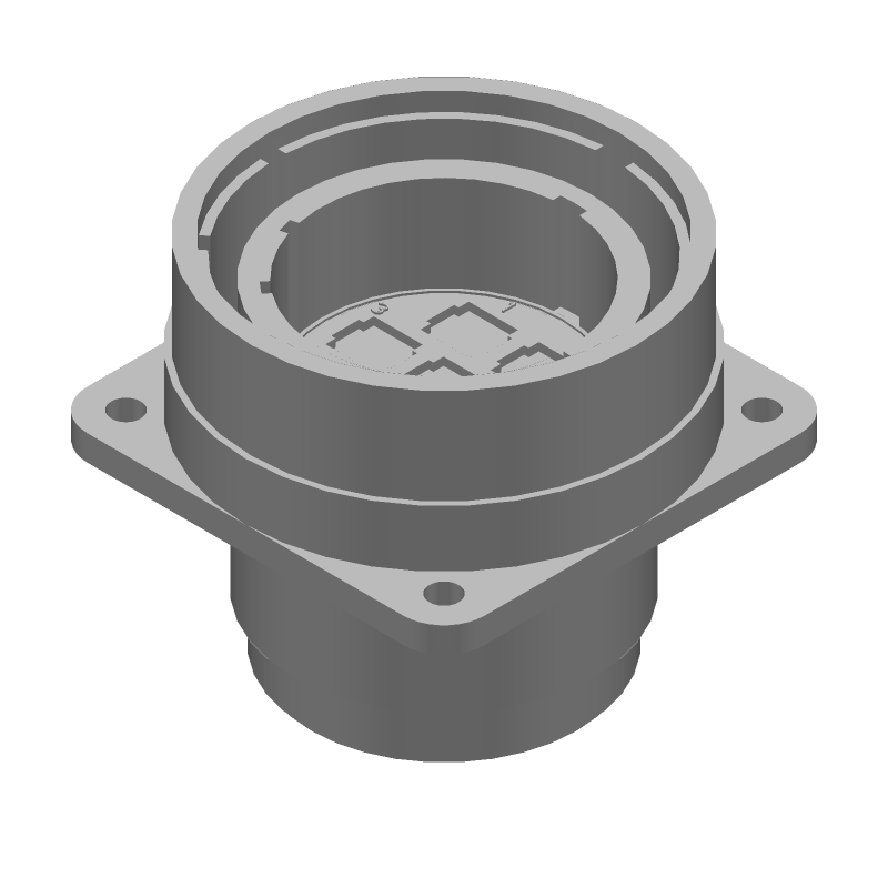 7 Pos Rectangular Crimp Receptacle, Size 28, Shielded