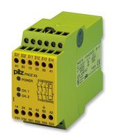 PILZ         774-314 PNOZ/X3/110V24V             Safety Relay, PNOZ X3 Series, 3PST-NO, 24 VDC, 8 A, DIN Rail, Screw