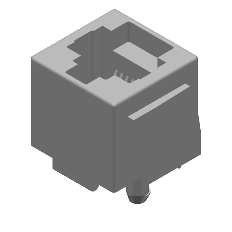 RJ11 Connector, 8 Pos, Female, Solder, 1 Port, Cat 3