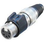 5-Pole Audio/Video Connector, Female, Solder, 50V, 7.5A, IP65