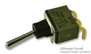 SPDT Toggle Switch, ON-ON, Gold Plated PC Pins, 0.1A 28VAC/VDC