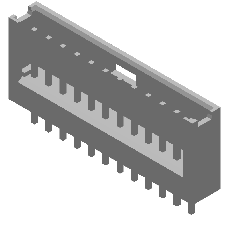 12 Pos 2.54mm Pitch Male Pin Header, Straight, Thru-Hole, 3A