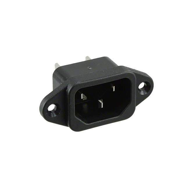 15A 250V Mains Power Connector, 3 Pos, Pin Receptacle