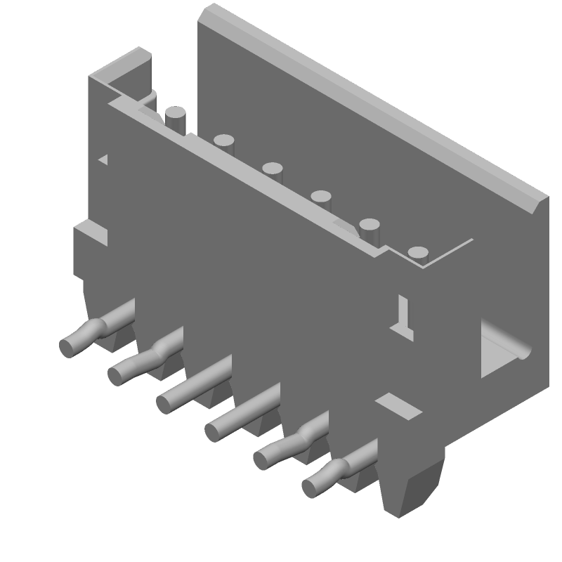 6 Pos Male Pin Connector, 2mm Pitch, Right Angle, Through Hole, 4A, Tin