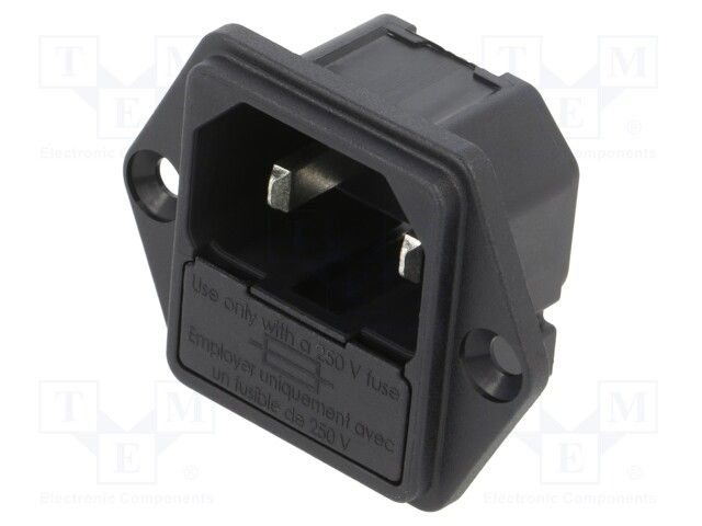 Power Entry Module Unfiltered M 3 POS 250VAC 10A Fuse ST 1 Port