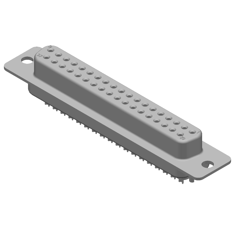 37 Pos D-Sub SKT, 2.77mm Pitch, Solder Cup, Female, 250V