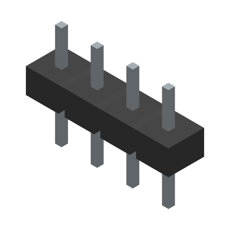4 Pos 2.54mm Unshrouded Header HDR, ST, Thru-Hole