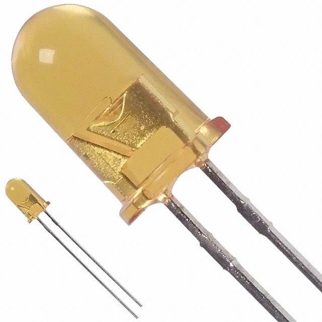 Yellow LED Emitter, 5mm, 2V, 20mA, 585nm, Through Hole