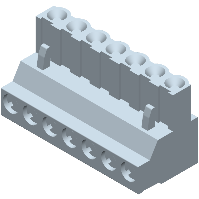 4 Pos Terminal Block, 15A, 600V, Screw, Black, Free Hanging