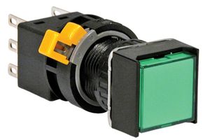 Switch Push Button N.O./N.C. DPDT Square Button 5A 250VAC 30VDC Maintained Contact Solder Tab Panel Mount