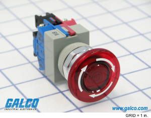 Switch Emergency Stop N.O./N.C. SPST/SPST Mushroom Button 10A 440VAC 220VDC 745.7VA Screw Panel Mount