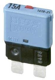 1-Pole Thermal Circuit Breaker, 5A, 32V DC, Push to Reset