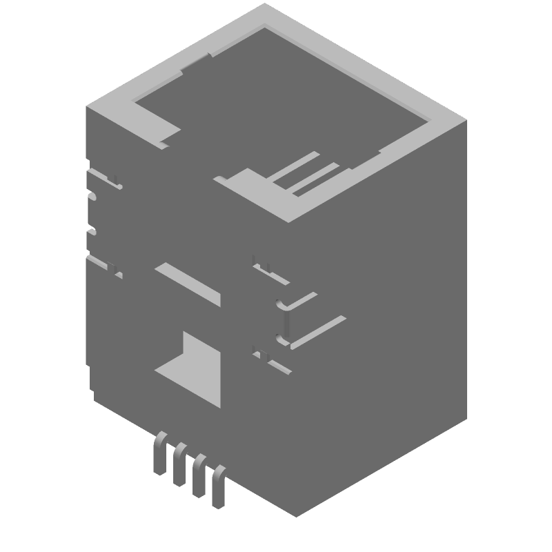 6 Pos Female RJ45 Connector, Right Angle, SMT, 1.5A, 125V