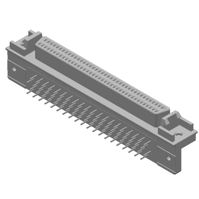 80 Pos Shielded Right Angle Receptacle, Gold Bronze Contacts