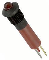 Red 5mm LED Emitter, 12V, 20mA, 625nm, Diffused