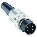4-Way DIN Plug, Straight, 5A, 250V, Solder, Metal