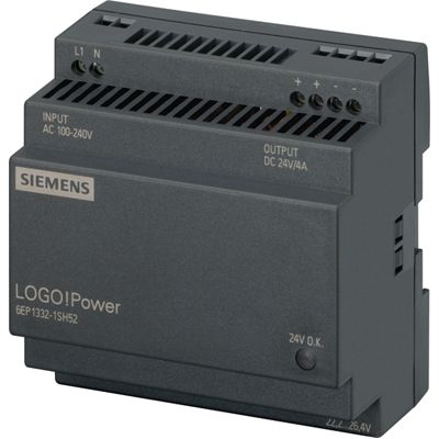 24V 4A AC/DC Power Supply, 96W, DIN Rail Mount