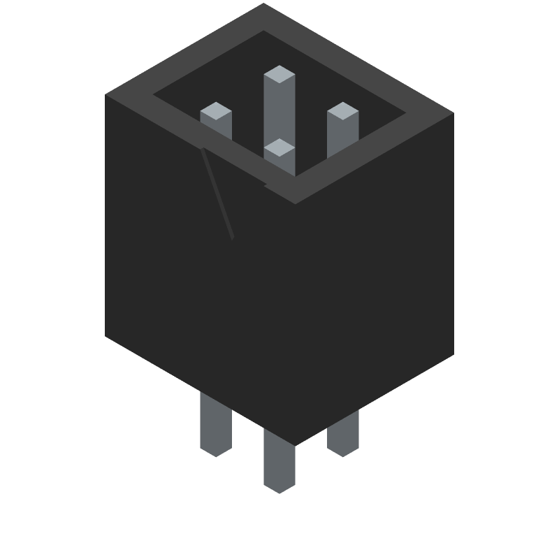 4 Pos 2mm Shrouded Header, Male Pin, Solder, Straight, 2A, 250V