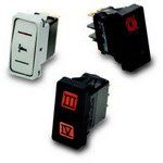 DPDT Rocker Switch, (ON) OFF (ON), 20A 12VDC, Quick Connect