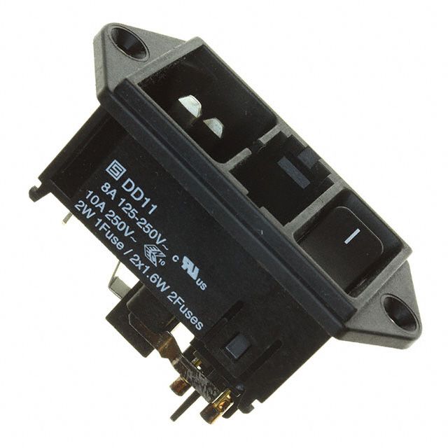 Mains Power Connector, 10A, 250VAC, Male, Fuse, 3 Pos