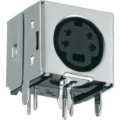 mini DIN connector Socket, horizontal mount Number of pins: 4 Black BKL Electronic 0204065 1 pc(s)