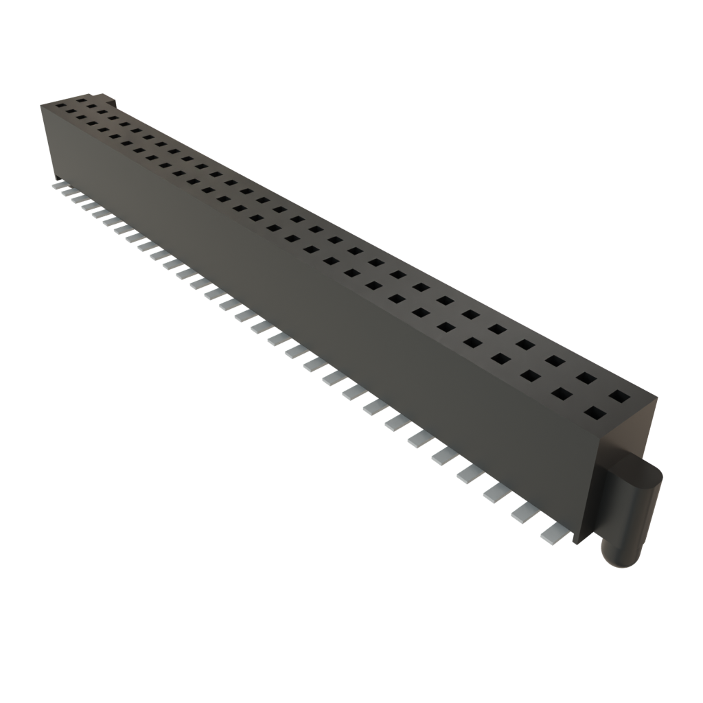 60 Pos 1.27mm Socket Strip, Straight, Solder, Gold, 5A, 350V