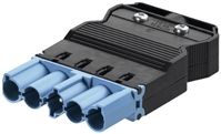 Blue GST18i5 Series, Male Connector Plug 5 Pole, Cable Mount,With Strain Relief,Rated At 20A, 250 V