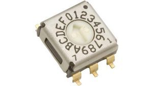 Illuminated Rotary Switch, SP16T, 5VDC, 100mA, Surface Mount