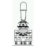 Switch Toggle ON ON ON 6PDT Locking Lever Quick Conn 7A 28VDC Panel Mount with Threads