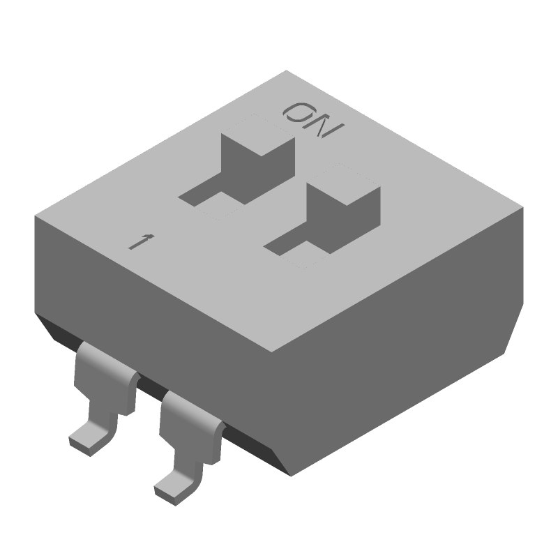 2-Pos SPST Slide DIP Switch, 1A 24VDC, Gold Plated, SMD, Gull Wing