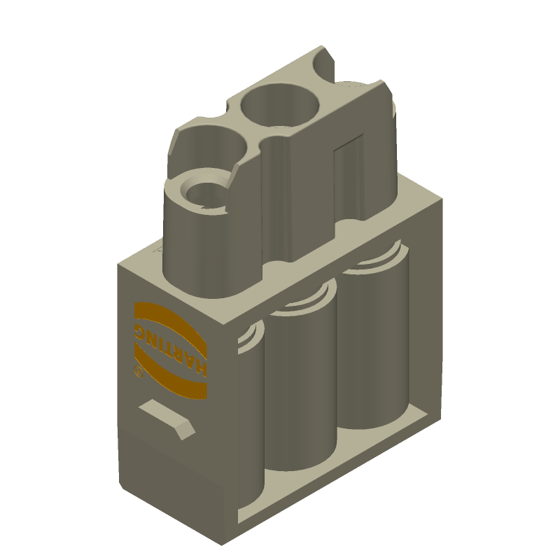 3-Pin Female Rectangular Connector, 40A, 690V, Crimp, Silver