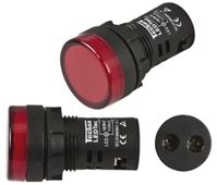 TECHNA Red LED Control station indicator, 22mm Cutout, IP65, 24 V ac/dc