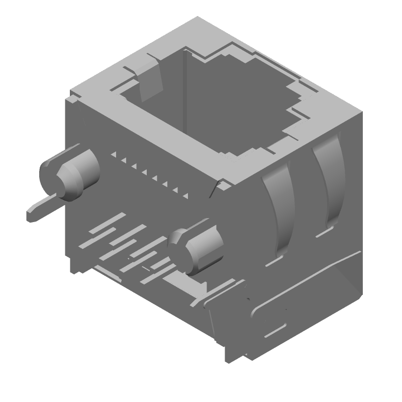 8 Pos Female Right Angle Telecom/Datacom Connector, Shielded, Solder, 1.5A, 150V
