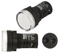 TECHNA White LED Indicator, 22mm Cutout, IP65, 12 V ac/dc