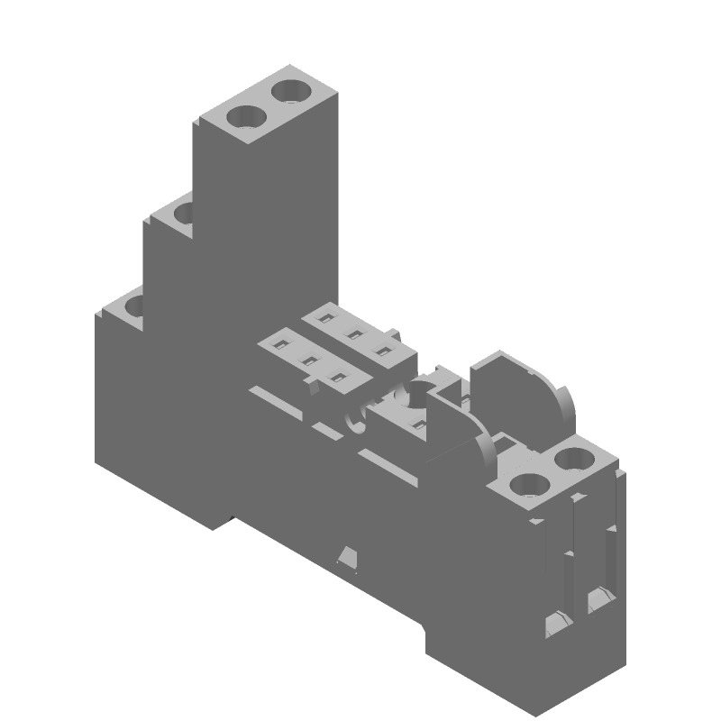 2-Pole Relay Socket, 16A, 240V AC, Screw Term, DIN Rail Mount