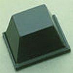 PU Square Bumper Feet, Adhesive, Black, 7.6mm H x 20.5mm Dia