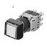 Switch Push Button N.O./N.C. DPST Flush Square Button Momentary Contact Quick Connect/Solder Panel Mount