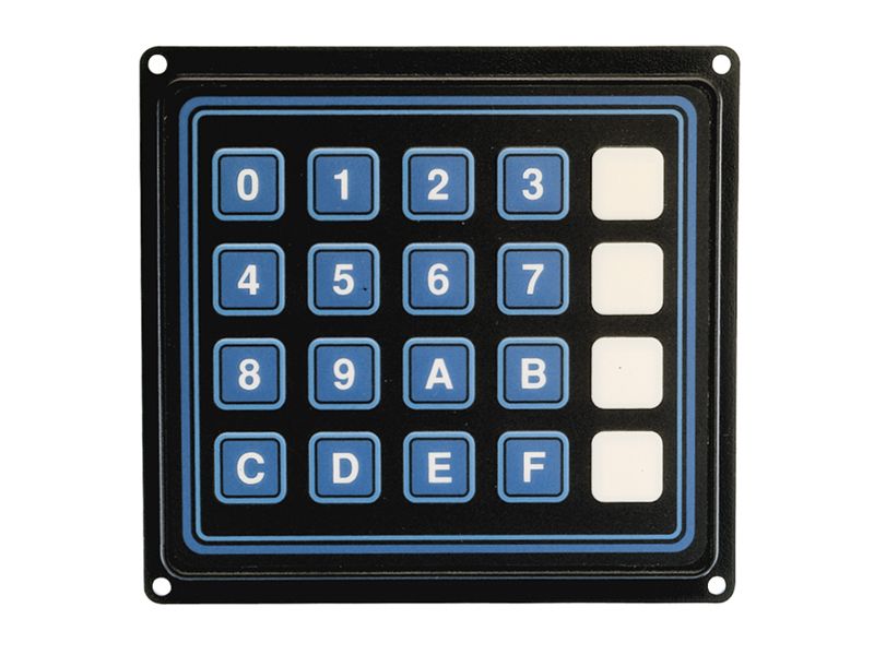 Keypad 16 Key Terminal Pins 10mA 24VDC 3.43N