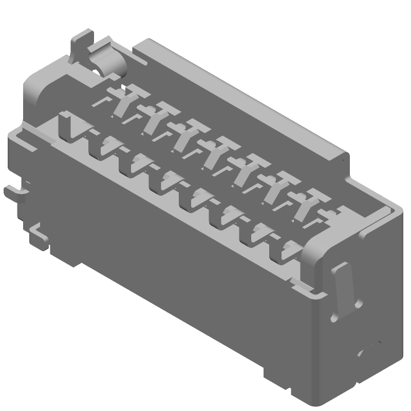 8 Pos Female RA Receptacle, 1.1mm Pitch, Gold, SMT Connector