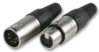 PRO SIGNAL PSG01319 XLR Audio Connector, 5 Contacts, Plug, Cable Mount, Nickel Plated Contacts, Metal Body