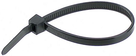 Cable Tie Material = Polyamide 6.6 / Cable Tie Colour = Black / Halogen Free = Yes / Length mm = 300 / Width mm = 4.7 / Thickness mm = 1.3 / Tensile Strength N = 355 / Operating Temperature Min. °C = -40 / Operating Temperature Max. °C = 85 / Releasable = No
