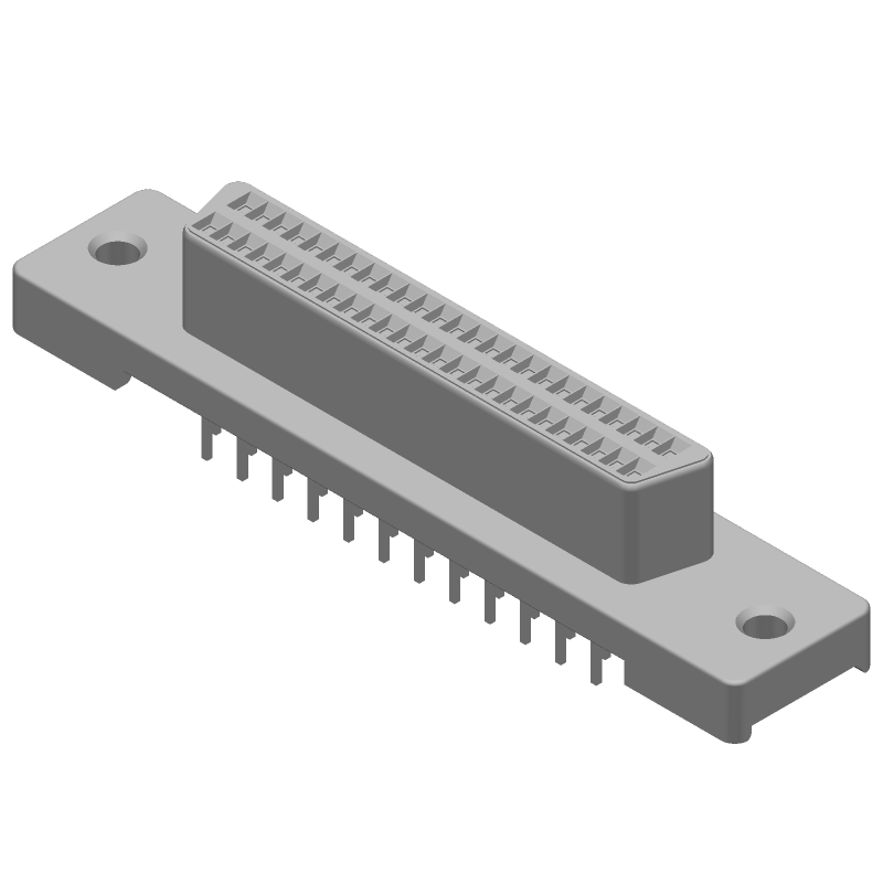 50 Pos 4 Row Vertical PCB Mount Receptacle, Shielded, Gold/Tin Plated