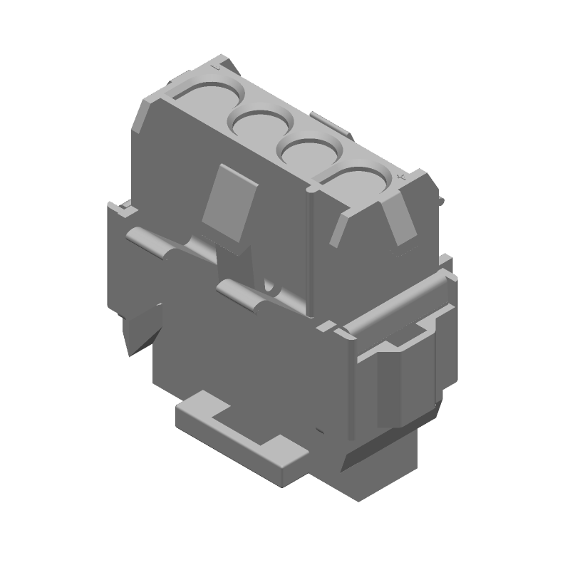 4 Pos 6.35mm Rectangular Wire Housing, Panel Mount, 31A, 600V